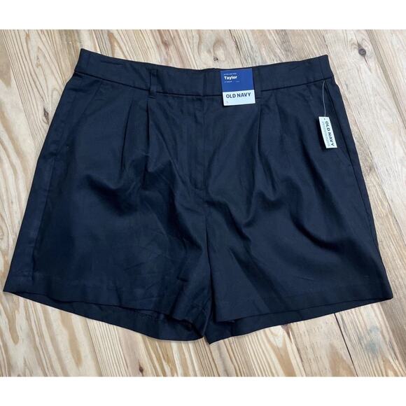 Old Navy Womens Size Large Black 5" Extra High-Waisted Taylor Trouser Shorts NWT - Picture 1 of 6